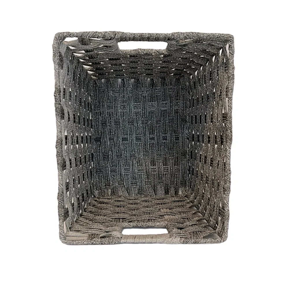 mDesign Basket Gray Silver Woven Functional Get organized in style Like new